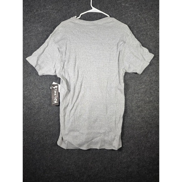 Kustom Shirt Mens XL Gray Regular Fit Short Sleeve Stretch V Neck Y2K NWT - Picture 10 of 12